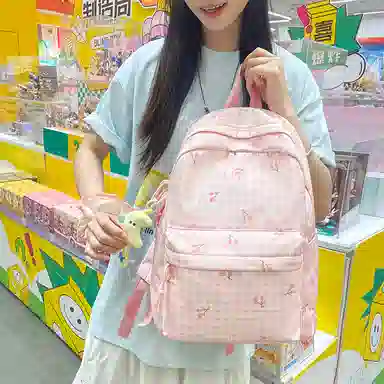 泰格奴 小清新休闲高颜值韩版背包初中高中大学上课百搭 尼龙 双肩包 男女同款情侣款 多色