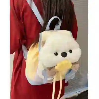 泰格奴 小清新休闲高颜值精美潮版韩版背包初中生高中生大学生上课百搭书包 棉 双肩包 男女同款情侣款 白色