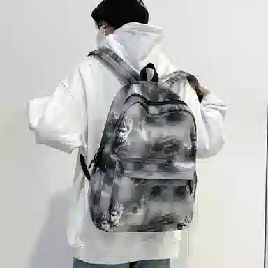 泰格奴 小清新休闲高颜值精美潮版韩版背包初中生高中生大学生上课百搭 尼龙 双肩包 男女同款情侣款 粉红色/绿色/黑色