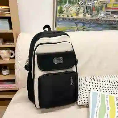 泰格奴 小清新休闲高颜值精美潮版韩版背包初中生高中生大学生上课百搭书包 尼龙 双肩包 常规 男女同款情侣款 多色