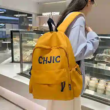 泰格奴 小清新休闲高颜值精美潮版韩版背包初中生高中生大学生上课百搭 尼龙 双肩包 男女同款情侣款 黑色/红色/黄色/蓝色