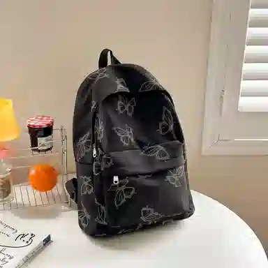 泰格奴 涂鸦通勤旅行小清新轻便高颜值背包初中高中大学上课百搭 尼龙 双肩包 女款 白色/浅灰色/黑色/绿色