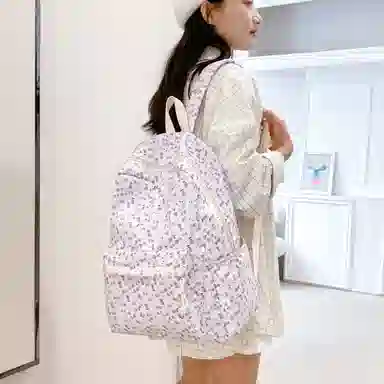 泰格奴 小清新休闲高颜值精美潮版韩版背包初中生高中生大学生上课百搭 尼龙 双肩包 女款 粉红色/黄色/紫色/黑色