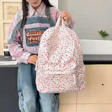 泰格奴 小清新休闲高颜值精美潮版韩版背包初中生高中生大学生上课百搭 尼龙 双肩包 女款 粉红色/黄色/紫色/黑色