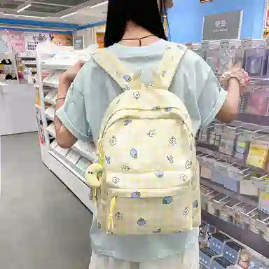 泰格奴 小清新休闲高颜值韩版背包初中高中大学上课百搭 尼龙 双肩包 男女同款情侣款 多色