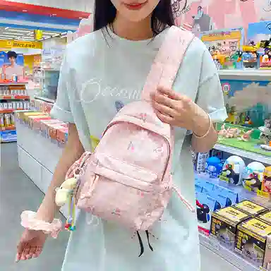 泰格奴 小清新休闲高颜值韩版背包初中高中大学上课百搭 尼龙 双肩包 男女同款情侣款 多色