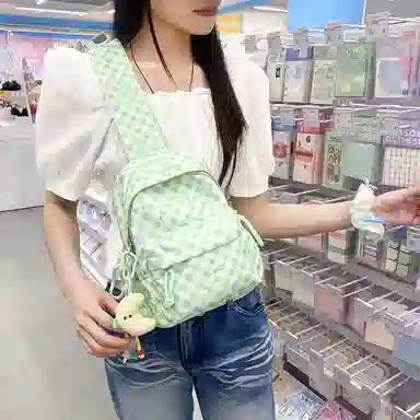 泰格奴 小清新休闲高颜值韩版背包初中高中大学上课百搭 尼龙 双肩包 男女同款情侣款 多色