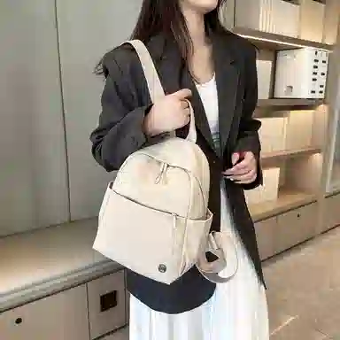 泰格奴 洋气个性气质撞色系轻便百搭背包美版韩流高级感潮流时尚初中高中大学生上课百搭书包 尼龙 双肩包 男女同款情侣款 多色