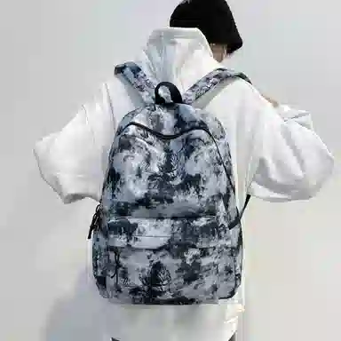 泰格奴 小清新休闲高颜值韩版背包初中生高中生大学生上课百搭书包 尼龙 双肩包 常规 男女同款情侣款 粉红色/卡其色/紫色/绿色/黑色