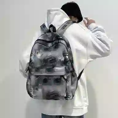 泰格奴 小清新休闲高颜值精美潮版韩版背包初中生高中生大学生上课百搭 尼龙 双肩包 男女同款情侣款 粉红色/绿色/黑色