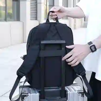 泰格奴 高颜值韩版纯色时尚百搭 尼龙 双肩包 男女同款情侣款 灰色/黑色/蓝色