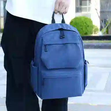 泰格奴 高颜值韩版纯色时尚百搭 尼龙 双肩包 男女同款情侣款 灰色/黑色/蓝色