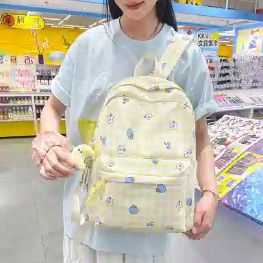 泰格奴 小清新休闲高颜值韩版背包初中高中大学上课百搭 尼龙 双肩包 男女同款情侣款 多色