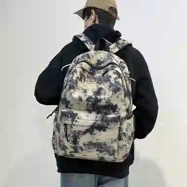 泰格奴 小清新休闲高颜值韩版背包初中生高中生大学生上课百搭书包 尼龙 双肩包 常规 男女同款情侣款 粉红色/卡其色/紫色/绿色/黑色