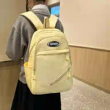 泰格奴 小清新休闲高颜值精美潮版韩版背包初高中生大学生上课百搭 尼龙 双肩包 男女同款情侣款 白色/黑色/黄色/蓝色