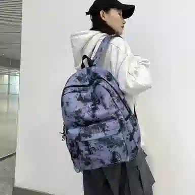 泰格奴 小清新休闲高颜值韩版背包初中生高中生大学生上课百搭书包 尼龙 双肩包 常规 男女同款情侣款 粉红色/卡其色/紫色/绿色/黑色