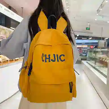 泰格奴 小清新休闲高颜值精美潮版韩版背包初中生高中生大学生上课百搭 尼龙 双肩包 男女同款情侣款 黑色/红色/黄色/蓝色