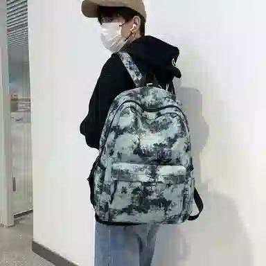 泰格奴 小清新休闲高颜值韩版背包初中生高中生大学生上课百搭书包 尼龙 双肩包 常规 男女同款情侣款 粉红色/卡其色/紫色/绿色/黑色