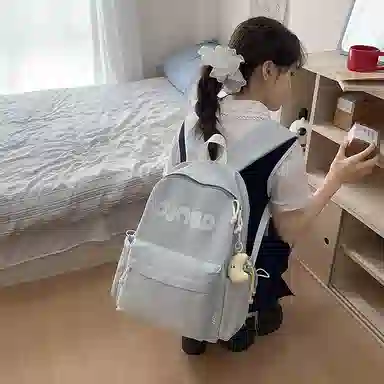 泰格奴 小清新休闲高颜值精美潮版韩版背包初高中生大学生上课百搭书包 尼龙 双肩包 男女同款情侣款 白色/黑色/蓝色/灰色/黄色