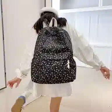 泰格奴 小清新休闲高颜值精美潮版韩版背包初中生高中生大学生上课百搭 尼龙 双肩包 女款 粉红色/黄色/紫色/黑色