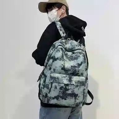 泰格奴 小清新休闲高颜值韩版背包初中生高中生大学生上课百搭书包 尼龙 双肩包 常规 男女同款情侣款 粉红色/卡其色/紫色/绿色/黑色