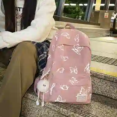 泰格奴 百搭个性运动街头旅行大容量背包初中生高中生大学生上课百搭书包 尼龙 双肩包 常规 男女同款情侣款 黑色/绿色/蓝色/米色/粉色