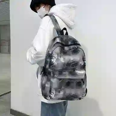 泰格奴 小清新休闲高颜值精美潮版韩版背包初中生高中生大学生上课百搭 尼龙 双肩包 男女同款情侣款 粉红色/绿色/黑色