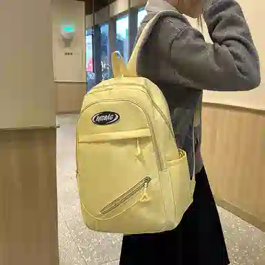 泰格奴 小清新休闲高颜值精美潮版韩版背包初高中生大学生上课百搭 尼龙 双肩包 男女同款情侣款 白色/黑色/黄色/蓝色