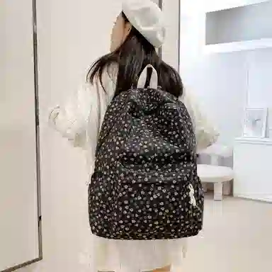 泰格奴 小清新休闲高颜值精美潮版韩版背包初中生高中生大学生上课百搭 尼龙 双肩包 女款 粉红色/黄色/紫色/黑色