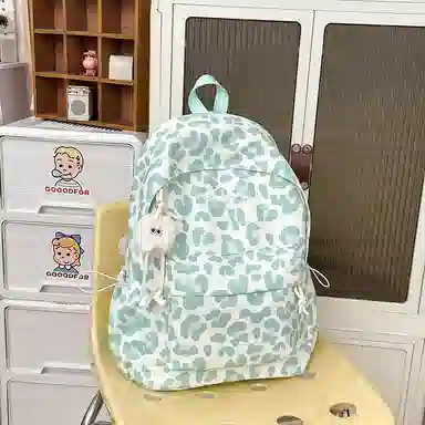 泰格奴 小清新休闲高颜值精美潮版韩版背包初中生高中生大学上课百搭 尼龙 双肩包 男女同款情侣款 绿色/黑色/蓝色