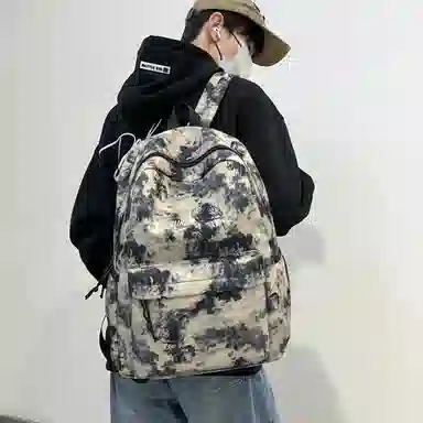 泰格奴 小清新休闲高颜值韩版背包初中生高中生大学生上课百搭书包 尼龙 双肩包 常规 男女同款情侣款 粉红色/卡其色/紫色/绿色/黑色