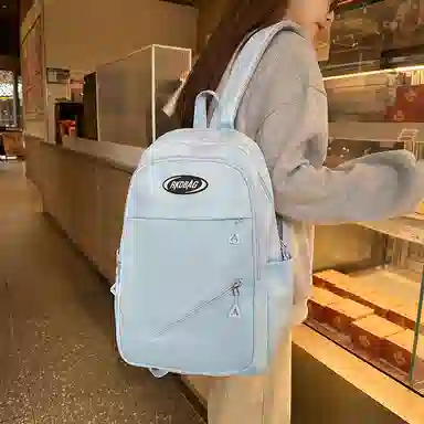 泰格奴 小清新休闲高颜值精美潮版韩版背包初高中生大学生上课百搭 尼龙 双肩包 男女同款情侣款 白色/黑色/黄色/蓝色