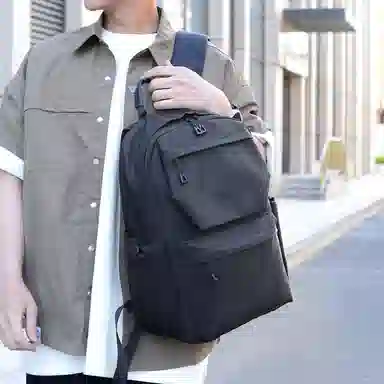 泰格奴 高颜值韩版纯色时尚百搭 尼龙 双肩包 男女同款情侣款 灰色/黑色/蓝色