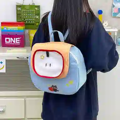 泰格奴 涂鸦精美旅行小清新轻便高颜值大容量背包初中高中大学生上课百搭书包 尼龙 双肩包 常规 男女同款情侣款 粉色/黄色/蓝色/绿色