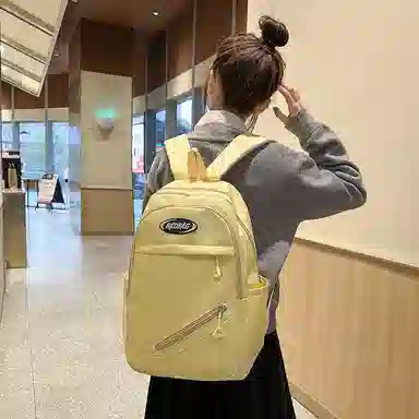 泰格奴 小清新休闲高颜值精美潮版韩版背包初高中生大学生上课百搭 尼龙 双肩包 男女同款情侣款 白色/黑色/黄色/蓝色