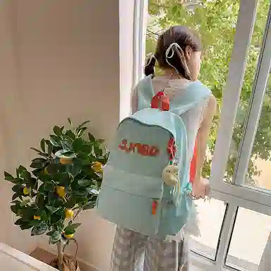 泰格奴 小清新休闲高颜值精美潮版韩版背包初高中生大学生上课百搭书包 尼龙 双肩包 男女同款情侣款 白色/黑色/蓝色/灰色/黄色