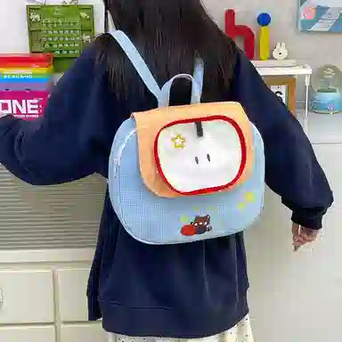 泰格奴 涂鸦精美旅行小清新轻便高颜值大容量背包初中高中大学生上课百搭书包 尼龙 双肩包 常规 男女同款情侣款 粉色/黄色/蓝色/绿色