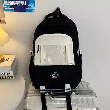 泰格奴 时尚百搭休闲通勤旅行个性风格独特背包初中生高中生大学生上课百搭书包 尼龙 双肩包 男女同款情侣款 卡其色蓝色黑色红色黄色