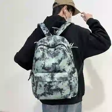 泰格奴 小清新休闲高颜值韩版背包初中生高中生大学生上课百搭书包 尼龙 双肩包 常规 男女同款情侣款 粉红色/卡其色/紫色/绿色/黑色