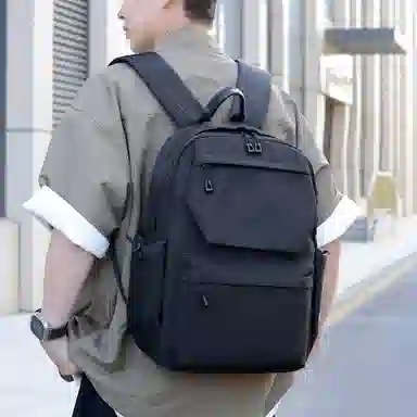 泰格奴 高颜值韩版纯色时尚百搭 尼龙 双肩包 男女同款情侣款 灰色/黑色/蓝色