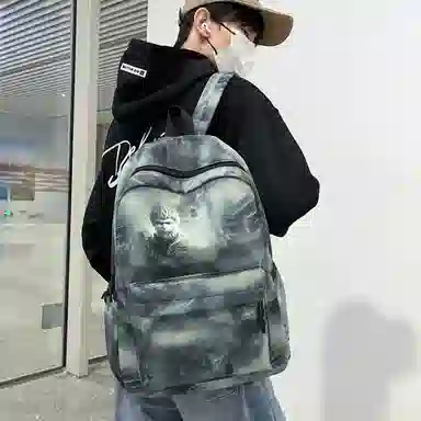 泰格奴 小清新休闲高颜值精美潮版韩版背包初中生高中生大学生上课百搭 尼龙 双肩包 男女同款情侣款 粉红色/绿色/黑色