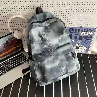 泰格奴 小清新休闲高颜值精美潮版韩版背包初中生高中生大学生上课百搭 尼龙 双肩包 男女同款情侣款 粉红色/绿色/黑色