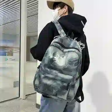 泰格奴 小清新休闲高颜值精美潮版韩版背包初中生高中生大学生上课百搭 尼龙 双肩包 男女同款情侣款 粉红色/绿色/黑色