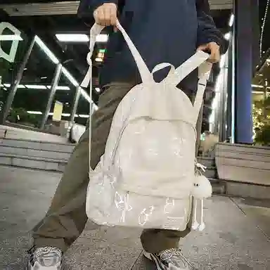 泰格奴 百搭个性运动街头旅行大容量背包初中生高中生大学生上课百搭书包 尼龙 双肩包 常规 男女同款情侣款 黑色/绿色/蓝色/米色/粉色