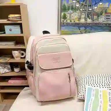 泰格奴 小清新休闲高颜值精美潮版韩版背包初中生高中生大学生上课百搭书包 尼龙 双肩包 常规 男女同款情侣款 多色