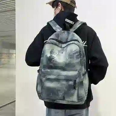 泰格奴 小清新休闲高颜值精美潮版韩版背包初中生高中生大学生上课百搭 尼龙 双肩包 男女同款情侣款 粉红色/绿色/黑色