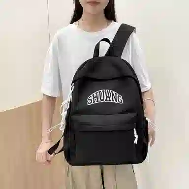 泰格奴 小清新休闲高颜值精美潮版韩版背包初高中生大学生上课百搭 尼龙 双肩包 男女同款情侣款 蓝色/白色/黑色/棕色