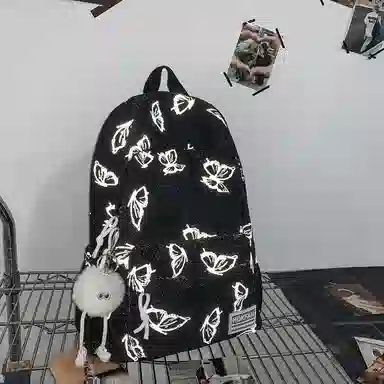 泰格奴 百搭个性运动街头旅行大容量背包初中生高中生大学生上课百搭书包 尼龙 双肩包 常规 男女同款情侣款 黑色/绿色/蓝色/米色/粉色