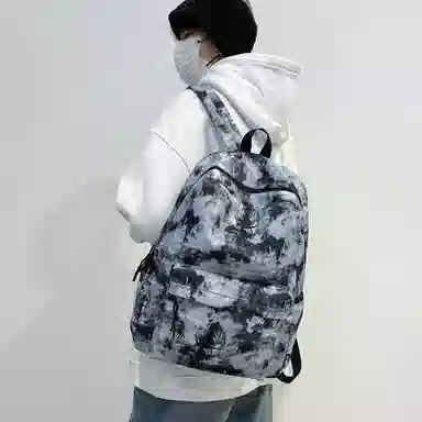 泰格奴 小清新休闲高颜值韩版背包初中生高中生大学生上课百搭书包 尼龙 双肩包 常规 男女同款情侣款 粉红色/卡其色/紫色/绿色/黑色