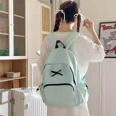 泰格奴 小清新休闲高颜值精美潮版韩版高颜值女生背包初高中生大学生上课百搭书包女款 尼龙 双肩包 常规 男女同款情侣款 多色